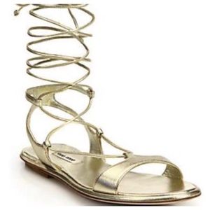 Mui mui gold gladiators sandals